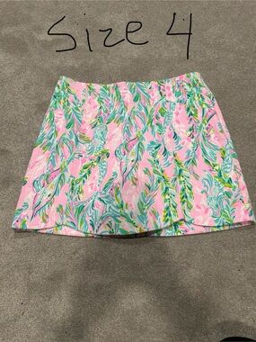 Lily Pulitzer Floral Pink A-Line Skort